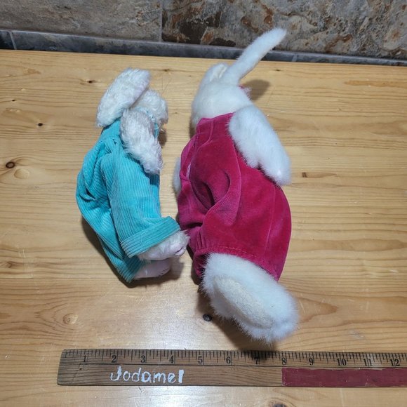 VTG Boyd & TY Ivy Bunny Rabbit Plush Stuffed Animal Easter Decor Set of 2 - Picture 7 of 14